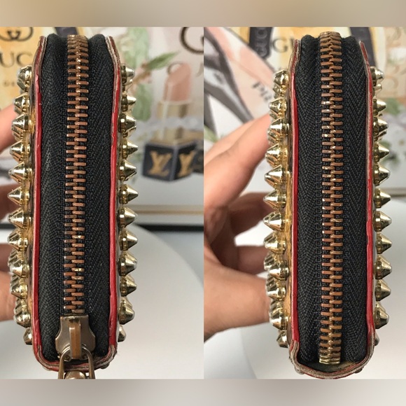 Christian Louboutin Panettone Studded Leopard Zip Around Wallet 🐆❤️ - Picture 14 of 17